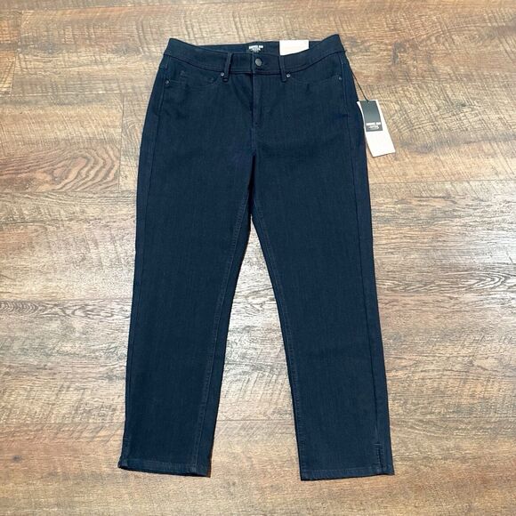 NYDJ Jeans Curves 360 Shape Slim Straight Bowen Dark Wash Stretch Size 12 New - Picture 2 of 12